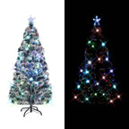 Árbol de Navidad preiluminado con soporte y LED fibra óptica 210 cm