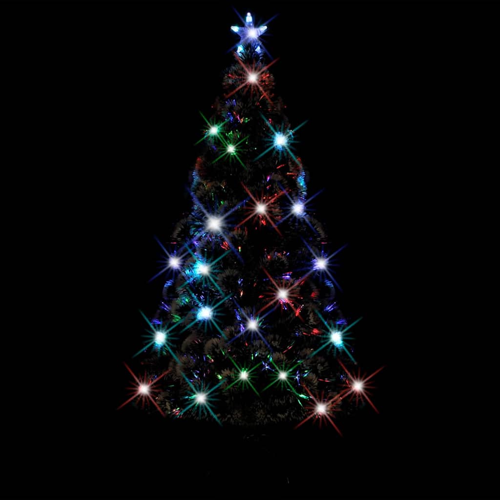 Árbol de Navidad preiluminado con soporte y LED fibra óptica 210 cm