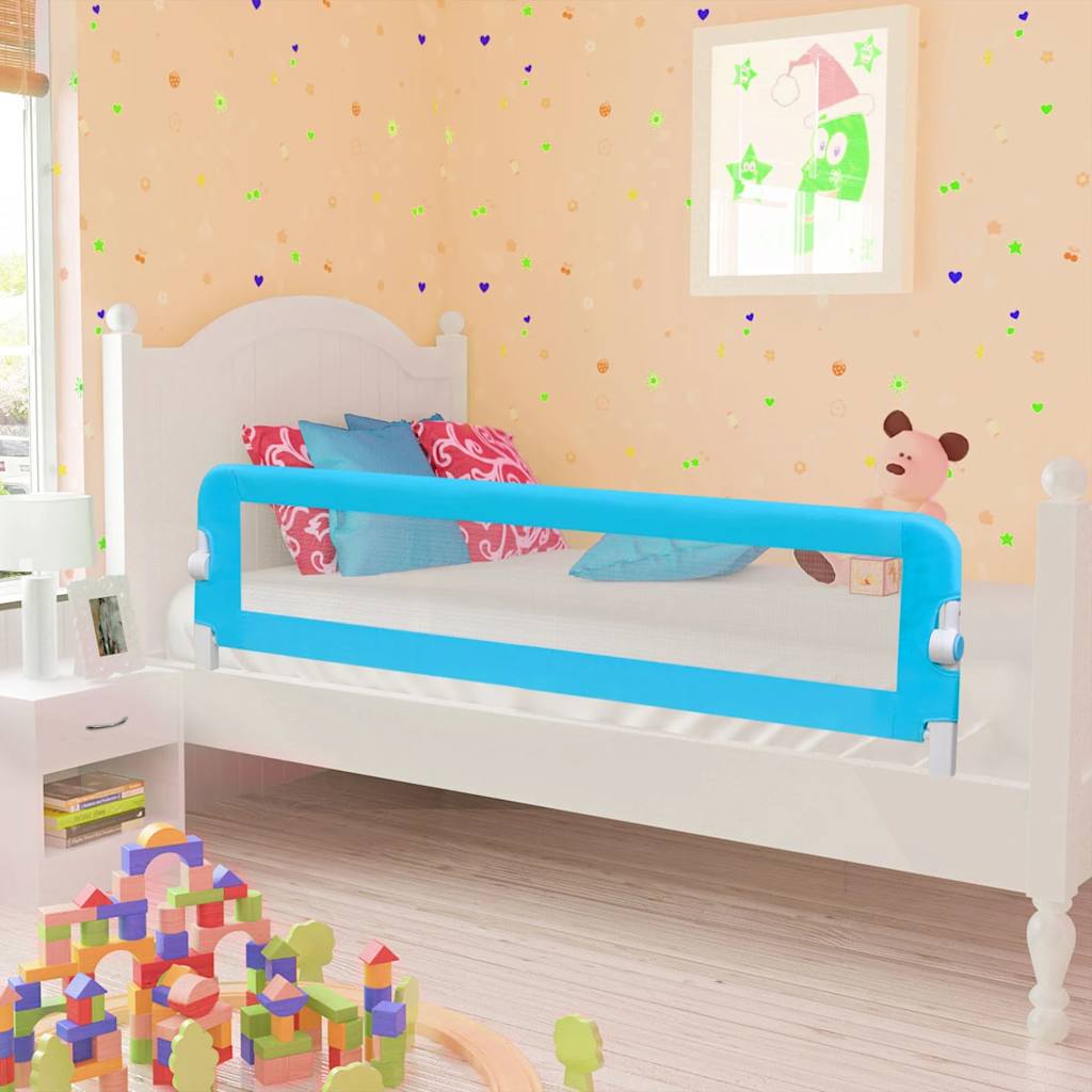 Barandilla de seguridad cama de niño 102x42 cm azul