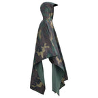 Poncho impermeable lluvia ejército para acampar/senderismo camuflaje