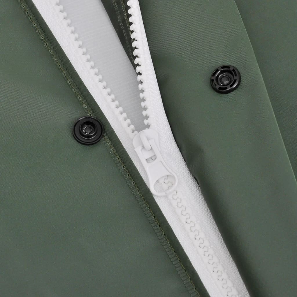 Chubasquero impermeable largo con capucha talla L verde