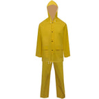 Chubasquero impermeable reforzado capucha 2 pzas XL amarillo