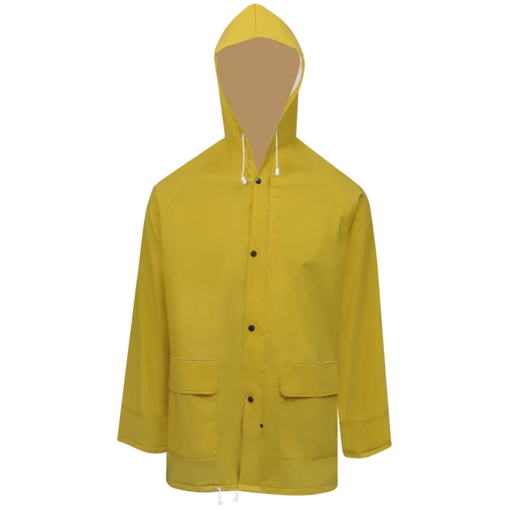 Chubasquero impermeable reforzado capucha 2 pzas XL amarillo