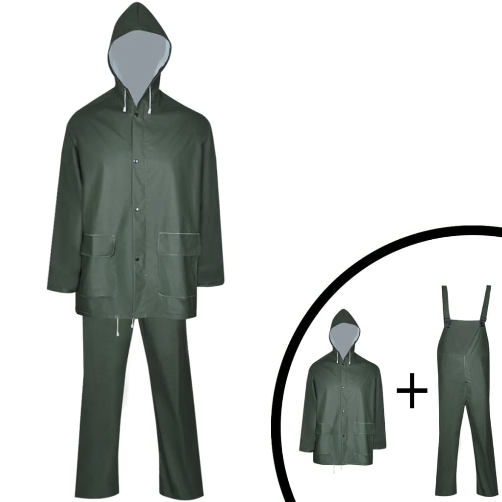 Chubasquero impermeable reforzado capucha 2 pzas XL amarillo