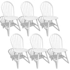 Sillas de comedor 6 unidades madera maciza de caucho blanco