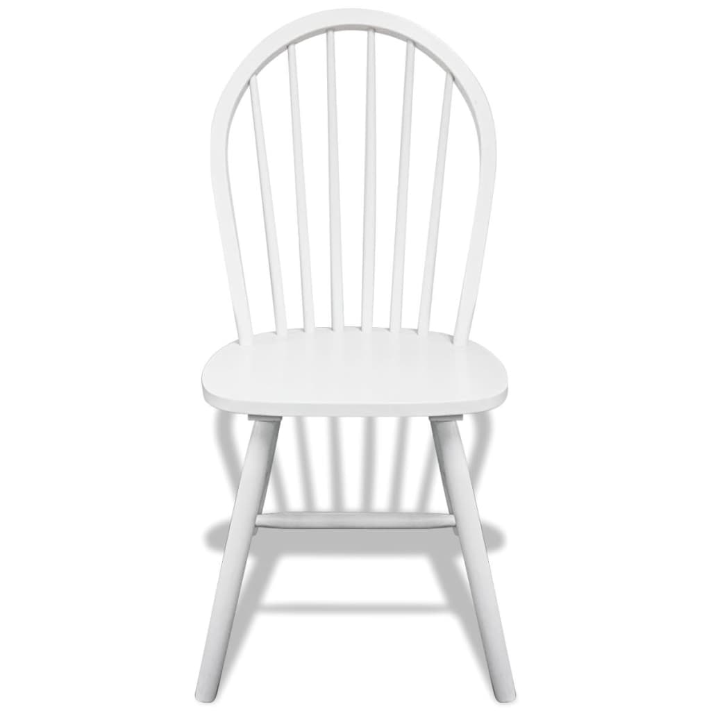 Sillas de comedor 6 unidades madera maciza de caucho blanco