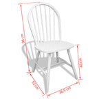 Sillas de comedor 6 unidades madera maciza de caucho blanco