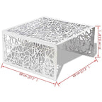 Mesa de centro con diseño geométrico calado aluminio plateado