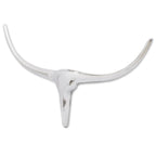 Cabeza de toro de aluminio decorativa para pared 75 cm plateada