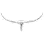 Cabeza de toro de aluminio decorativa para pared 75 cm plateada