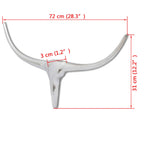 Cabeza de toro de aluminio decorativa para pared 75 cm plateada
