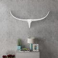 Cabeza de toro de aluminio decorativa para pared 75 cm plateada
