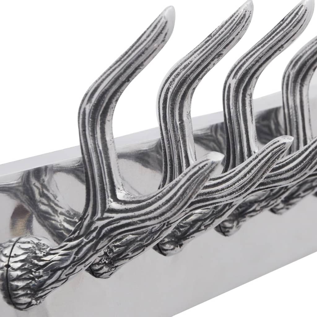 Colgador de aluminio con ganchos para ropa, abrigos (Plateado)