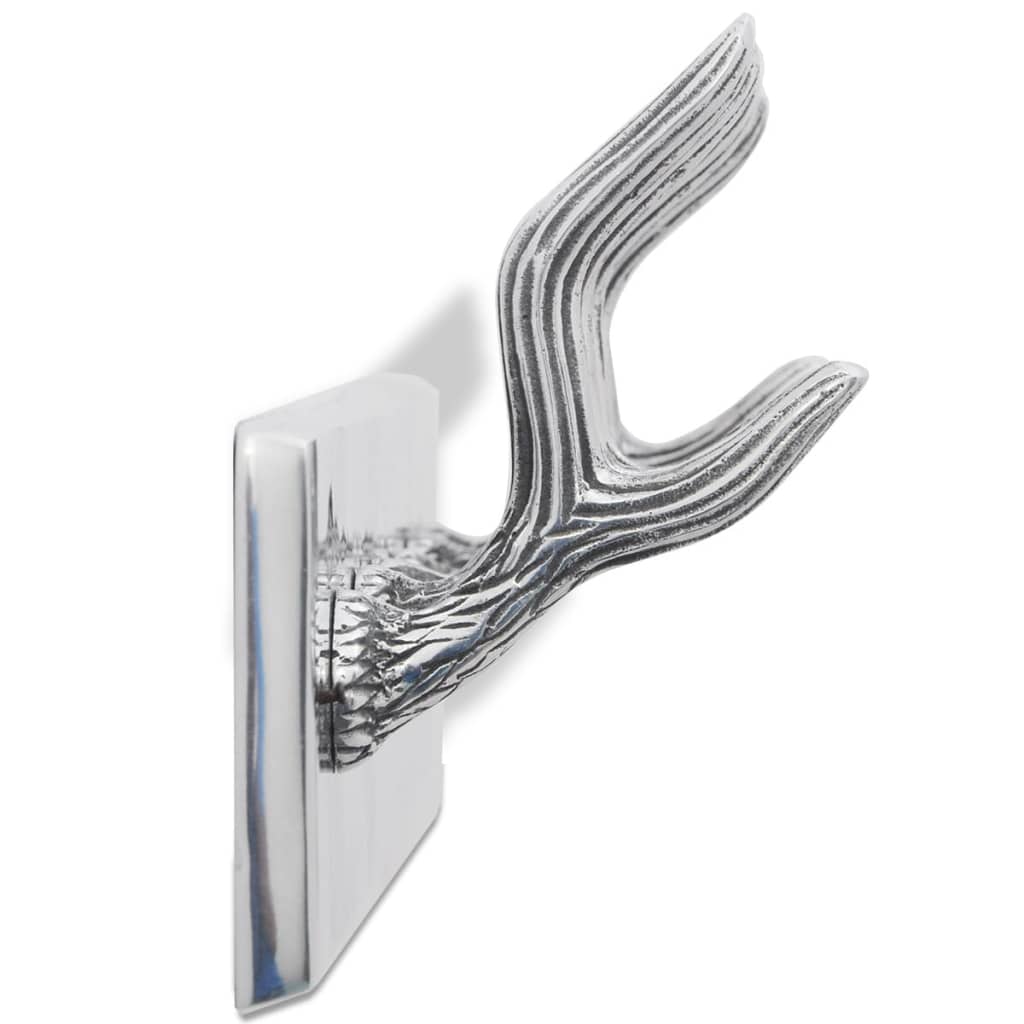 Colgador de aluminio con ganchos para ropa, abrigos (Plateado)