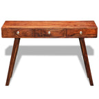Mesa consola con 3 cajones madera maciza acacia 76 cm