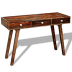 Mesa consola con 3 cajones madera maciza acacia 76 cm