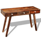 Mesa consola con 3 cajones madera maciza acacia 76 cm
