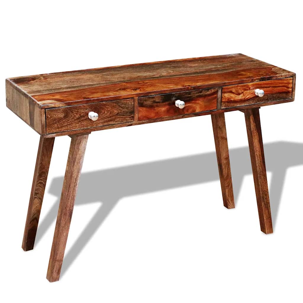 Mesa consola con 3 cajones madera maciza acacia 76 cm