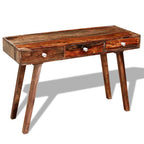 Mesa consola con 3 cajones madera maciza acacia 76 cm