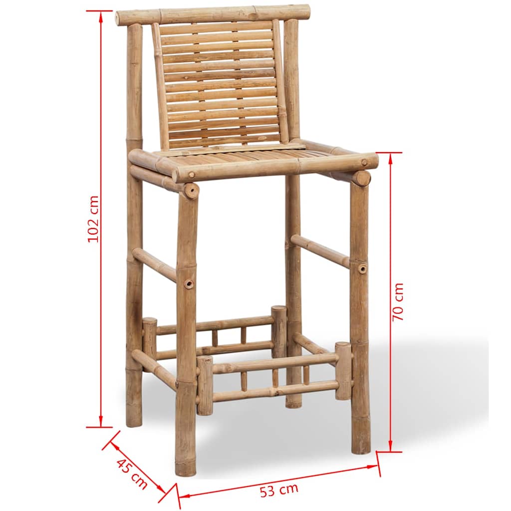 Taburetes de cocina 2 unidades bambú