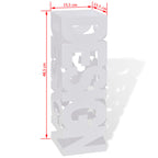Paragüero cuadrado blanco de acero, 48.5 cm, guarda bastones