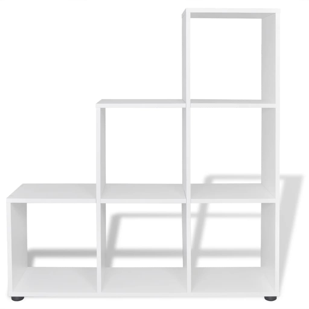Estantería librería en forma de escalera 107 cm blanca