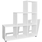 Estantería librería en forma de escalera 107 cm blanca