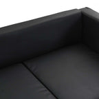Conjunto de sofás de 2 y 3 plazas de cuero artificial negro