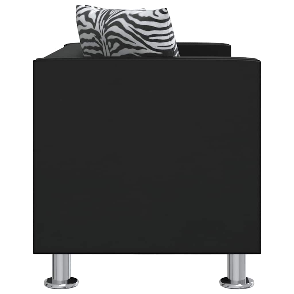 Conjunto de sofás de 2 y 3 plazas de cuero artificial negro