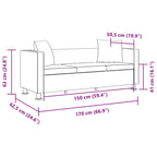 Conjunto de sofás de 2 y 3 plazas y sillón de cuero artificial negro