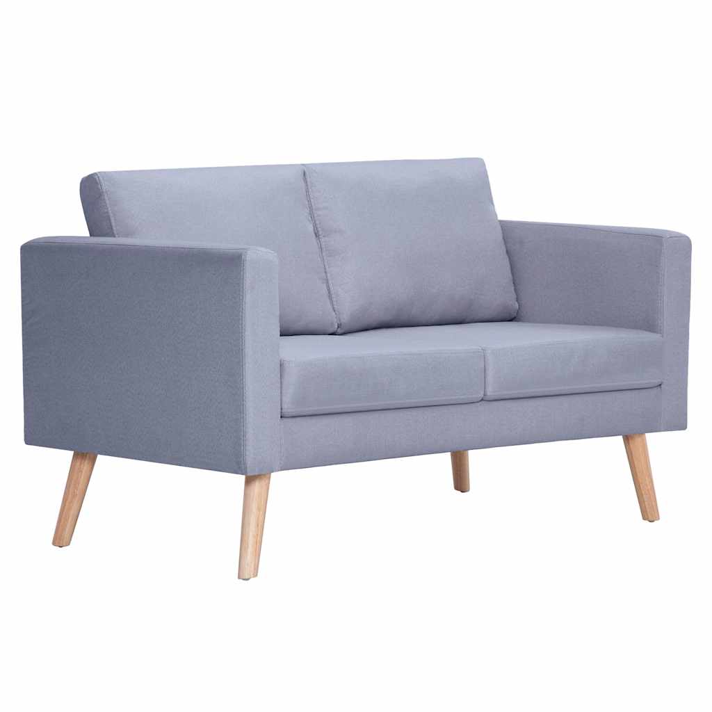 Set de sofás de 2 y 3 plazas de tela gris claro