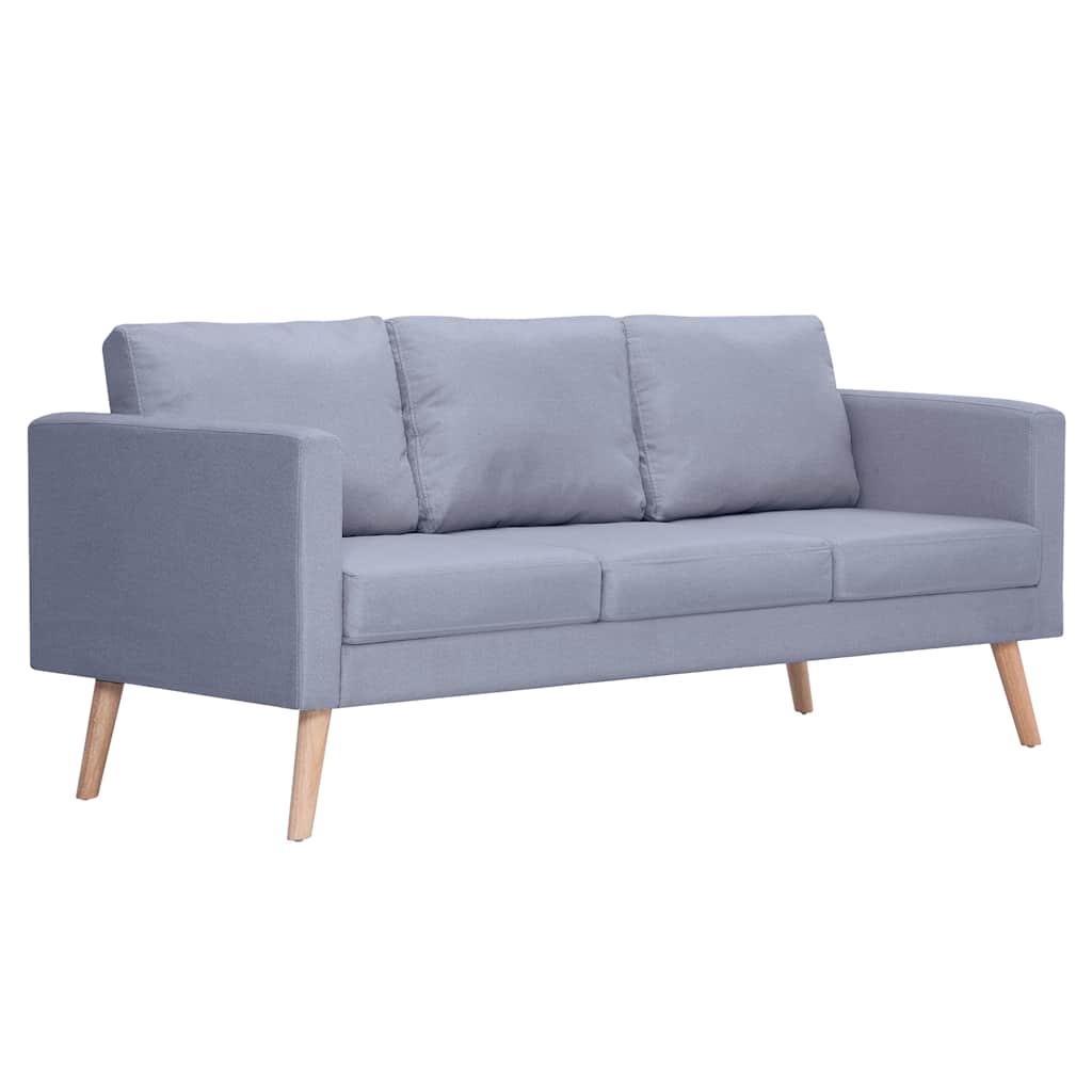 Set de sofás de 2 y 3 plazas de tela gris claro