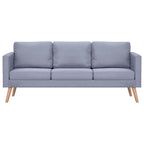 Set de sofás de 2 y 3 plazas de tela gris claro