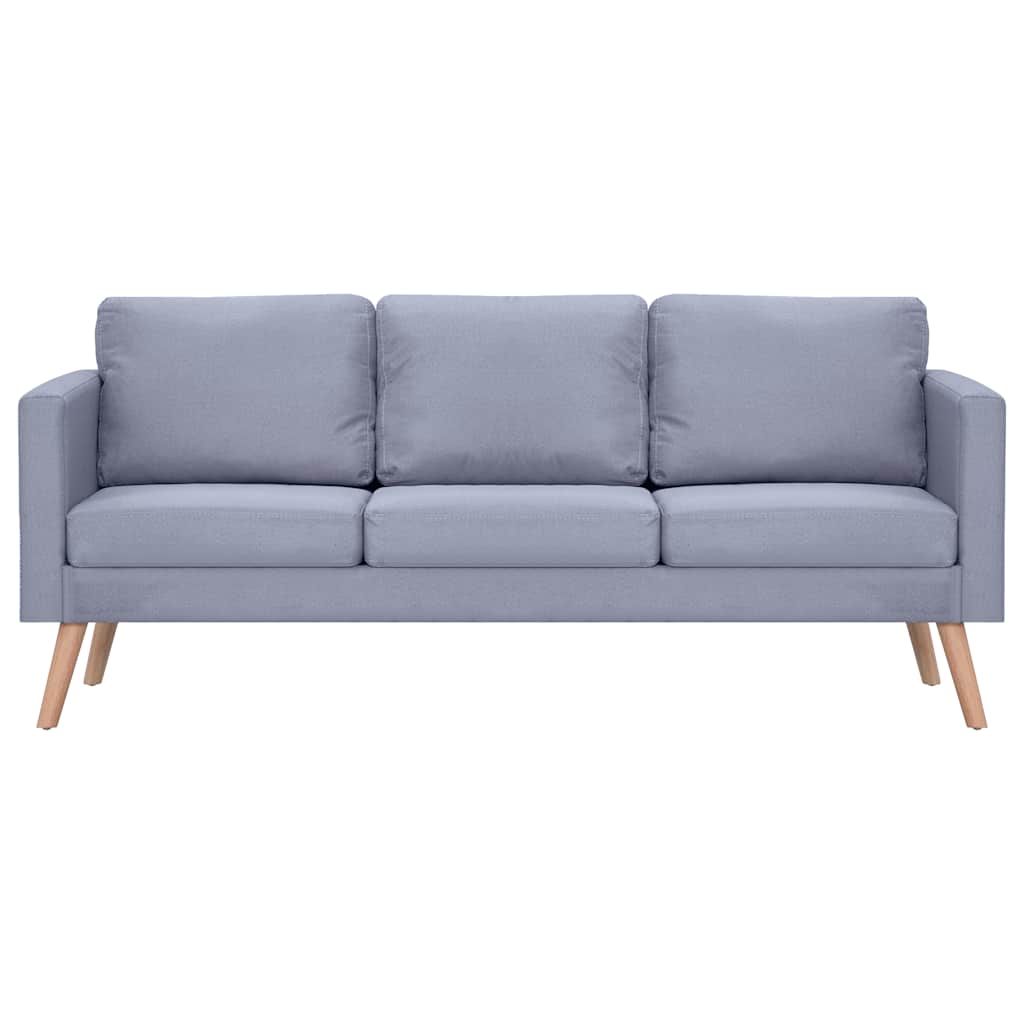 Set de sofás de 2 y 3 plazas de tela gris claro