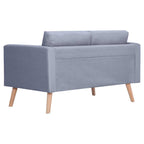 Set de sofás de 2 y 3 plazas de tela gris claro