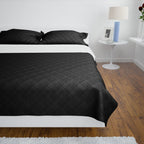 Colcha acolchada a doble cara negro blanco 230x260 cm