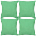 4 fundas verde manzana para cojines de algodón, 40 x 40 cm