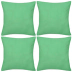 4 fundas verde manzana para cojines de algodón, 40 x 40 cm