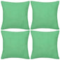 4 apple green cotton cushion covers, 40 x 40 cm