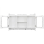 Armario de pared estante expositor vidrio MDF blanco libros/DVD