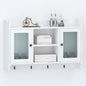 Armario de pared estante expositor vidrio MDF blanco libros/DVD