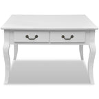 Mesa de centro con 4 cajones blanco