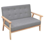 Conjunto de sofás 2 piezas tela gris claro