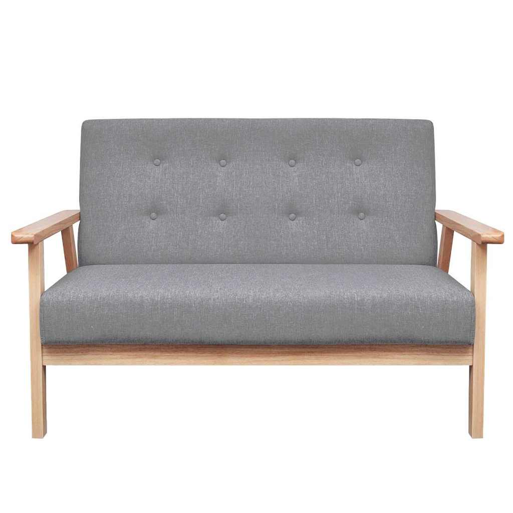 Conjunto de sofás 2 piezas tela gris claro