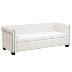 Sofás Chesterfield de 2 y 3 plazas cuero sintético blanco
