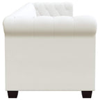 Sofás Chesterfield de 2 y 3 plazas cuero sintético blanco