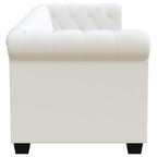 Sofás Chesterfield de 2 y 3 plazas cuero sintético blanco