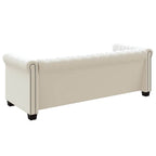 Sofás Chesterfield de 2 y 3 plazas cuero sintético blanco