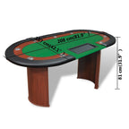 Mesa de póker 10 jugadores bandeja de fichas y zona de crupier
