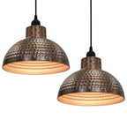 Lámparas de techo semiesféricas 2 unidades color cobre
